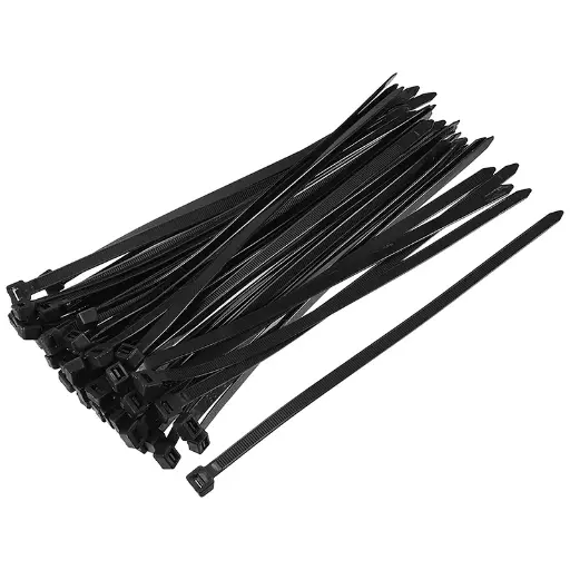 Sachet de 100 colliers nylon noir 4,8 x 350
